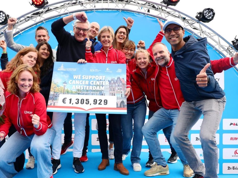 TCS Amsterdam Marathon: recordbedrag van 1,3 miljoen euro voor kankeronderzoek 