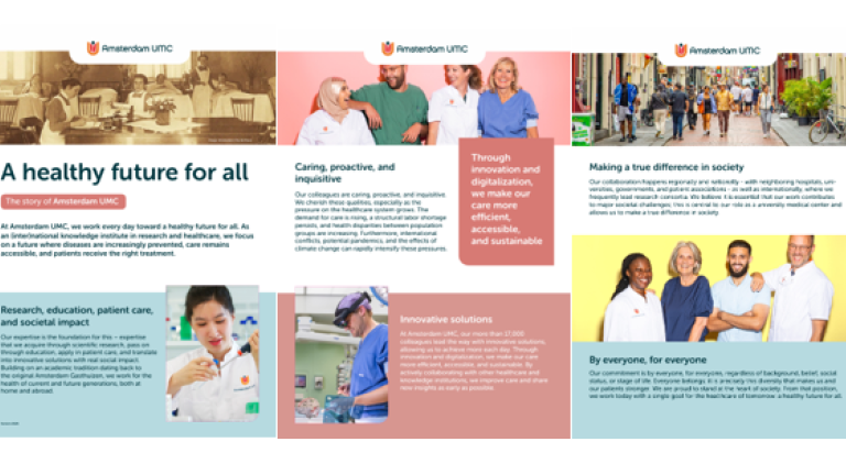 Overview image of the Amsterdam UMC corporate story