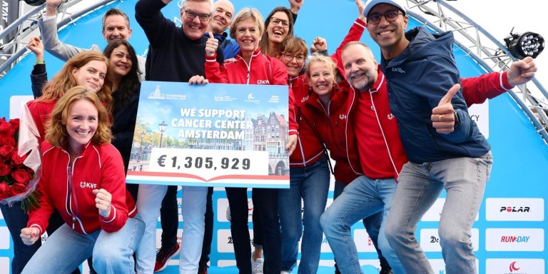 TCS Amsterdam Marathon: recordbedrag van 1,3 miljoen euro voor kankeronderzoek 