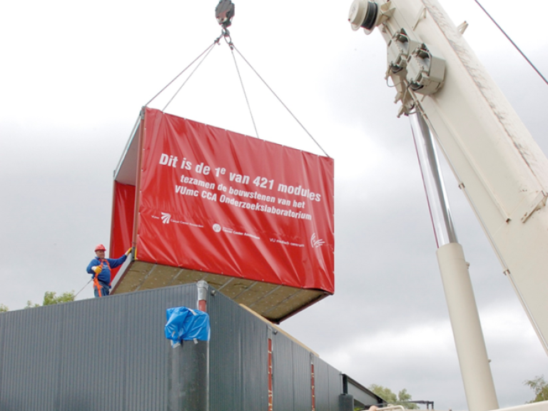 The first unit is placed
